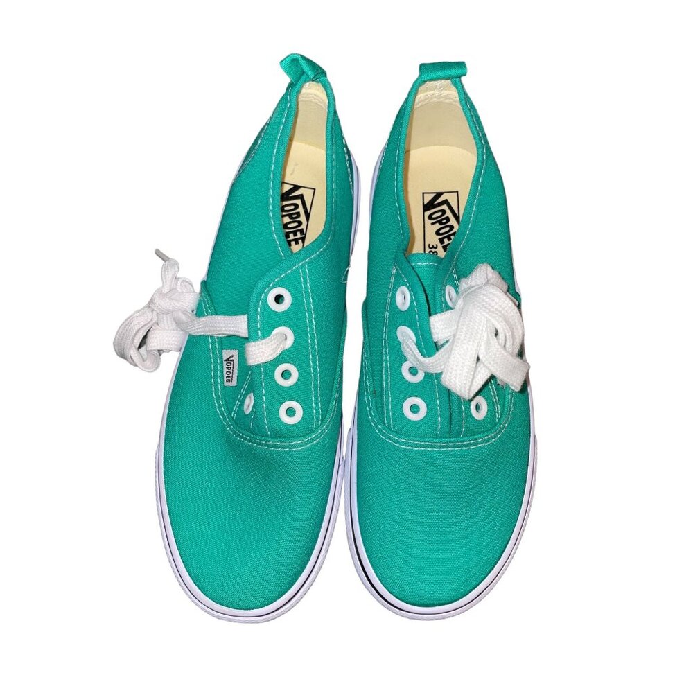 Opoee Airship Shoes Green Lace Up Canvas Unisex Size 38 US 7.5  NWOT